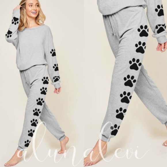 Pants - Paw Print H. grey Lounge Pants
